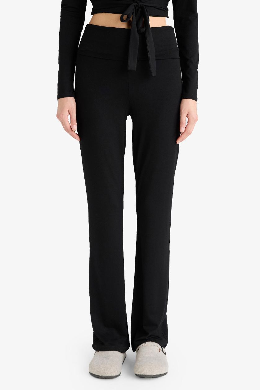 WOMAN Black Fall in Love Flared Leg Leggings