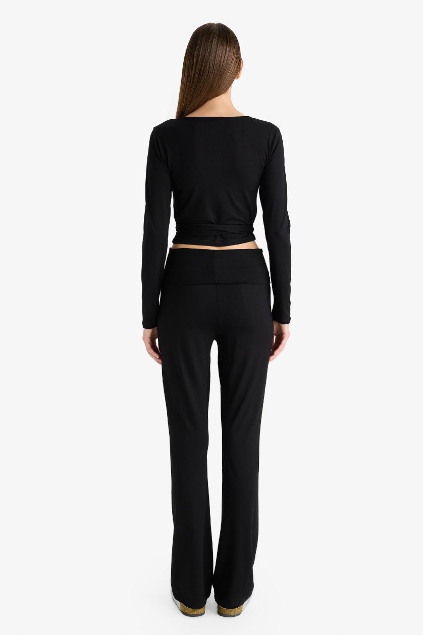 WOMAN Black Fall in Love Flared Leg Leggings