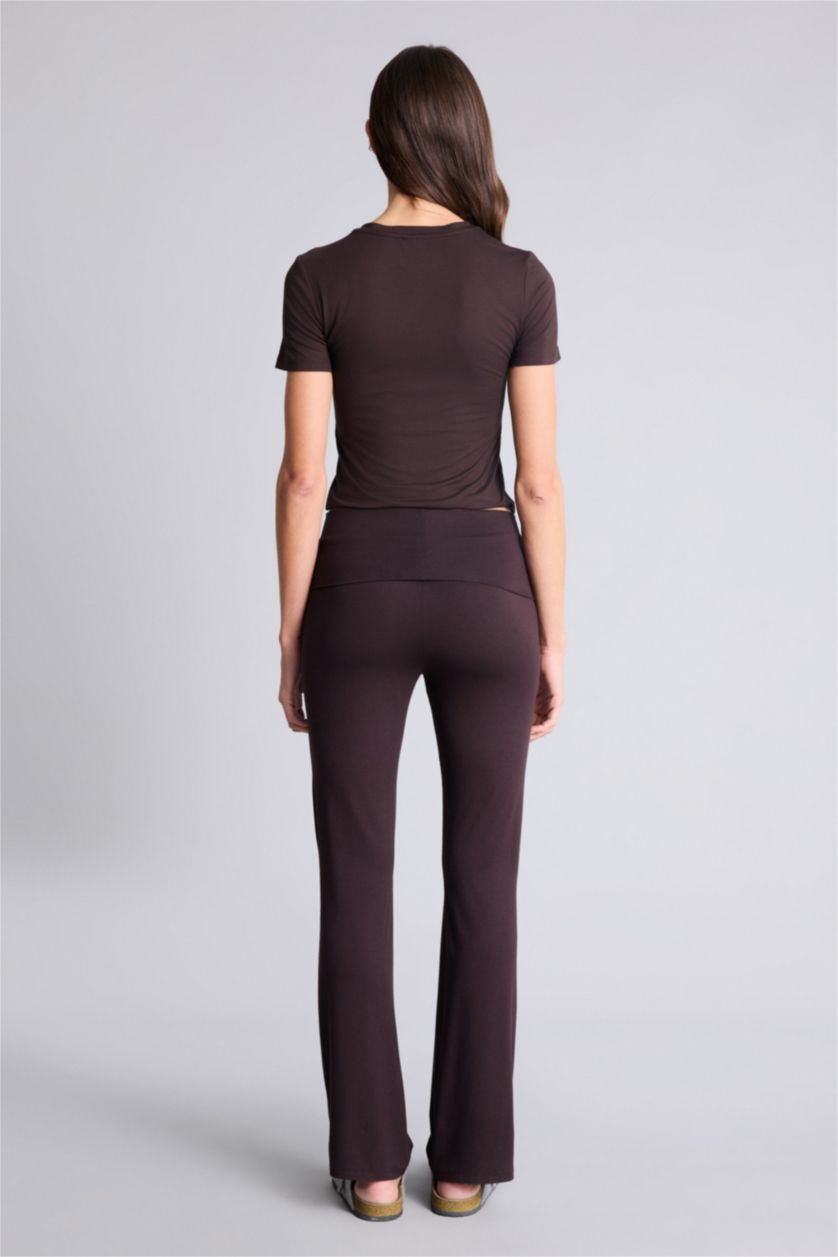 FEMME Marron Pantalon legging évasé