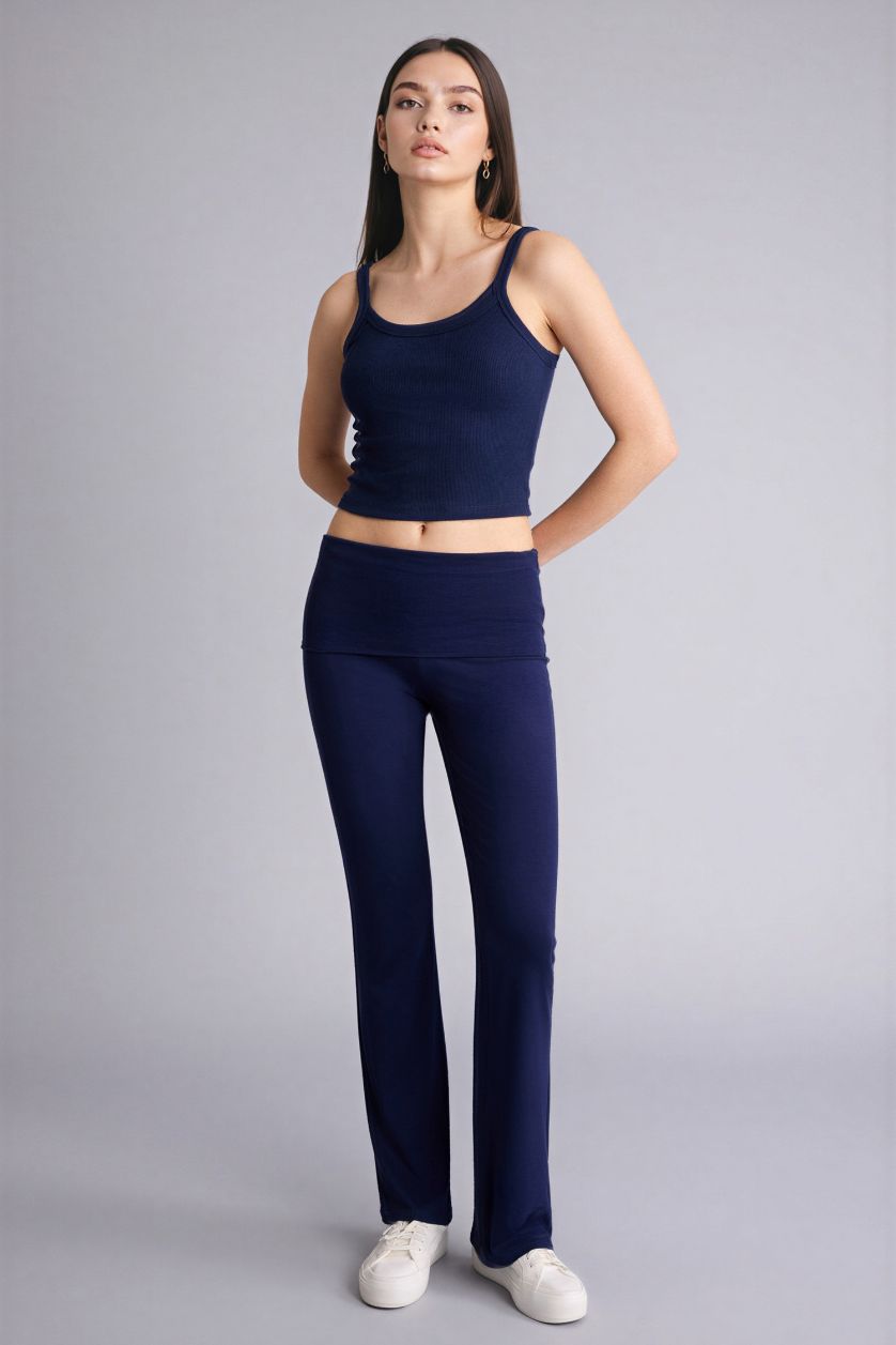 Woman NAVY Flare Fall in Love