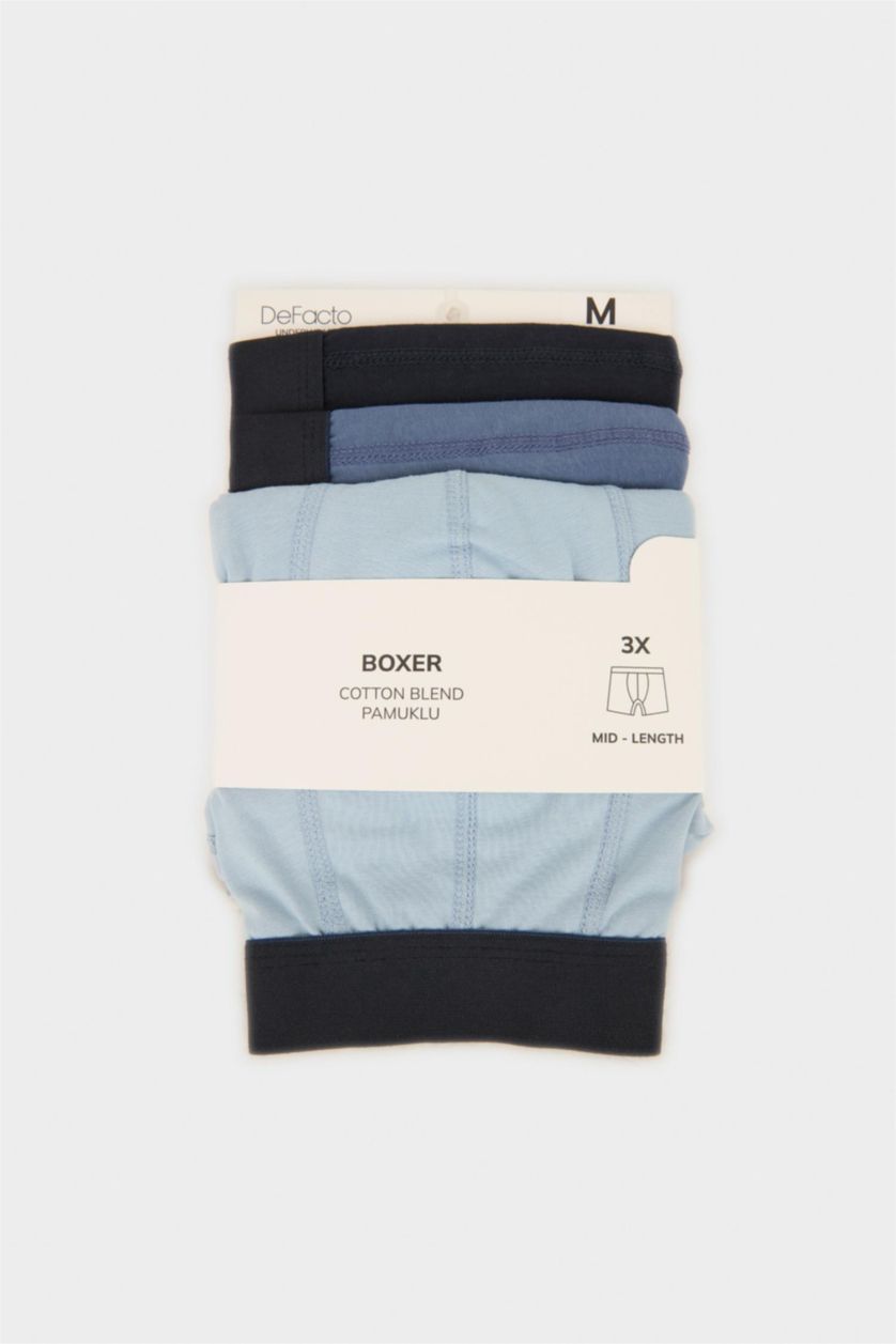 Erkek Lacivert Regular Fıt 3'lü Boxer