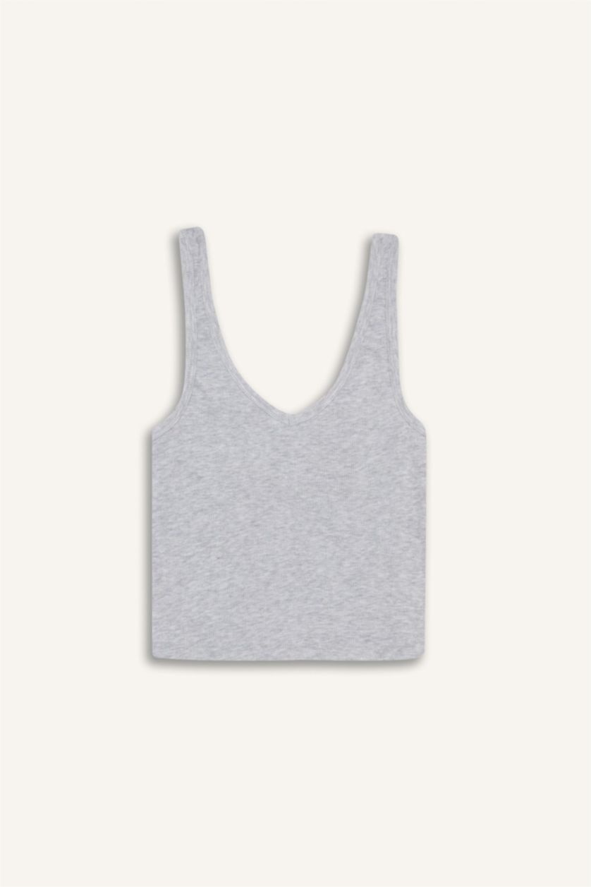 نساء ميلانج رمادي فانيلة كروب مضلع من Fall in Love