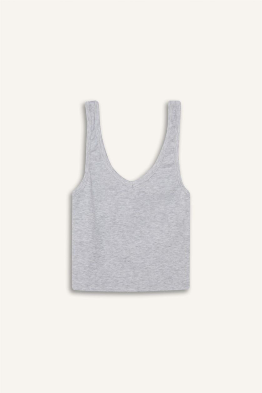 نساء ميلانج رمادي فانيلة كروب مضلع من Fall in Love