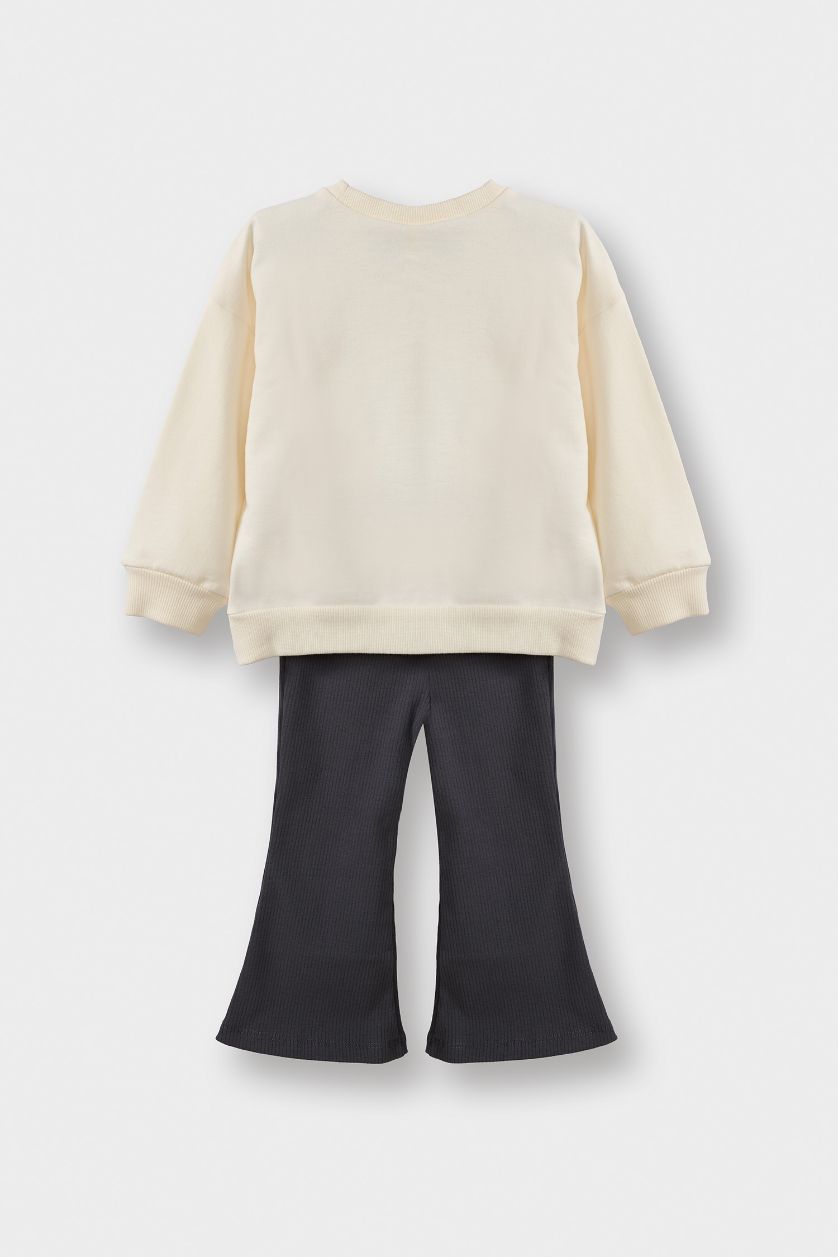 طفلة صغيرة بيج فاتح سيت بيبي بناتي سويت شيرت وبنطلون بجامة رياضي من هيلو كيتي - قطعتين