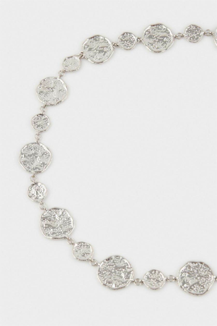 Kadın Gümüş Kadın Silver Metal Zincir Kemer