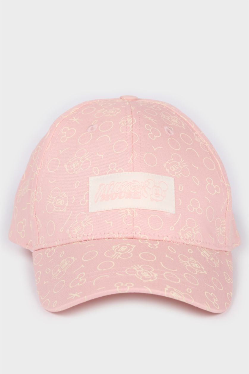 Girls & Teens Pink Girl Denim Printed Mickey & Minnie Licensed Hat