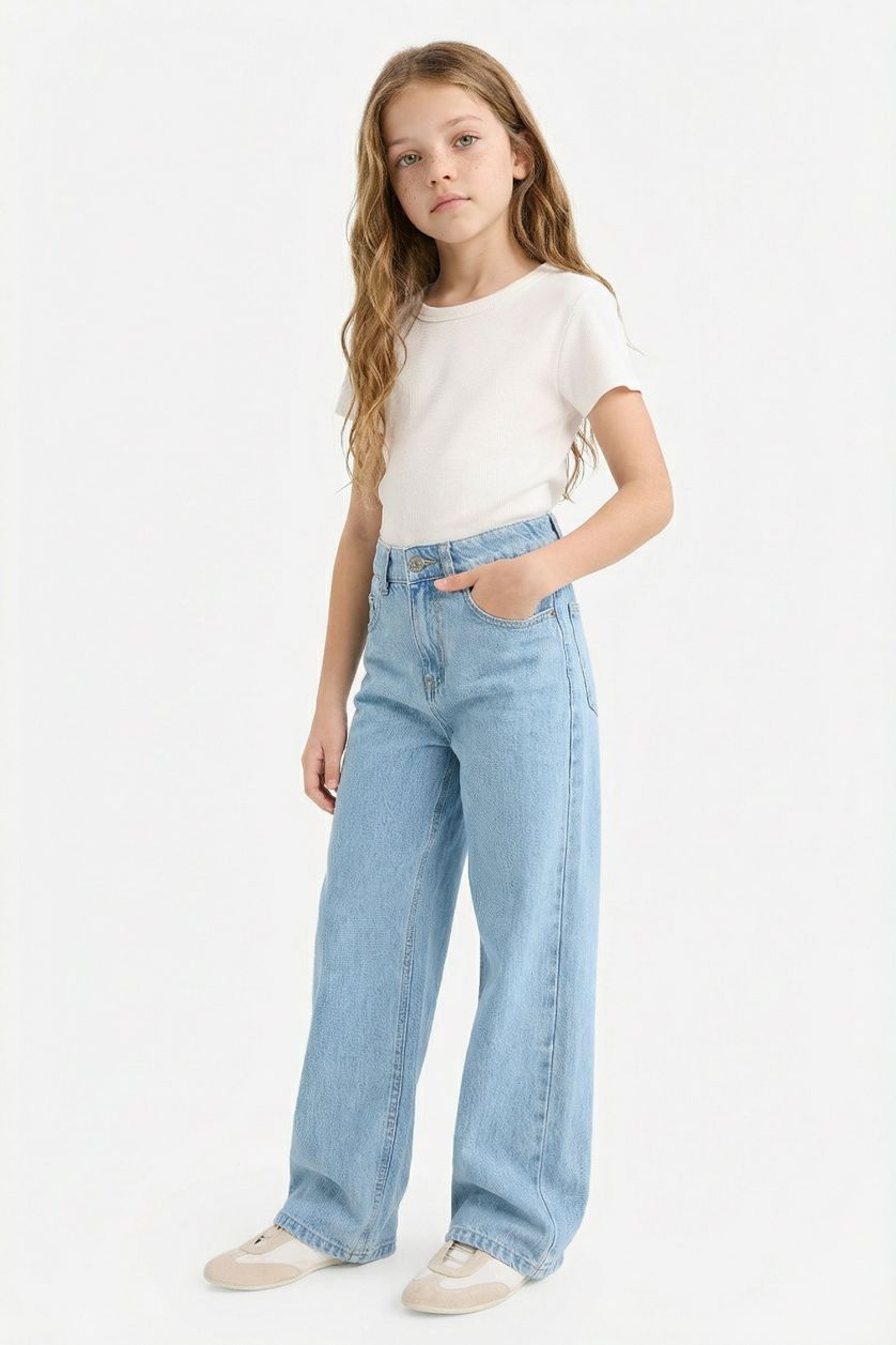 GIRLS & TEENS Light Blue Girl 90's Wide Leg Jeans