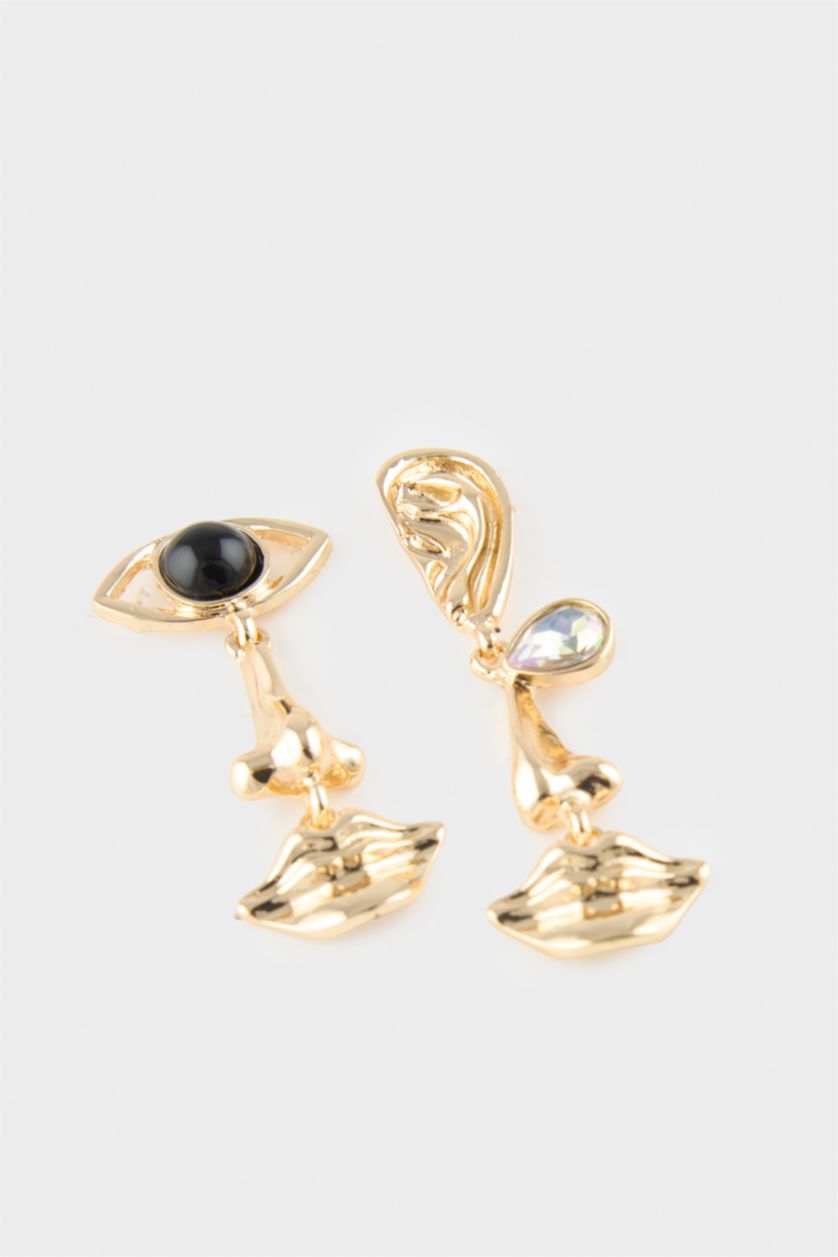 Kadın Altın Kadın Nazar Temalı Gold Küpe