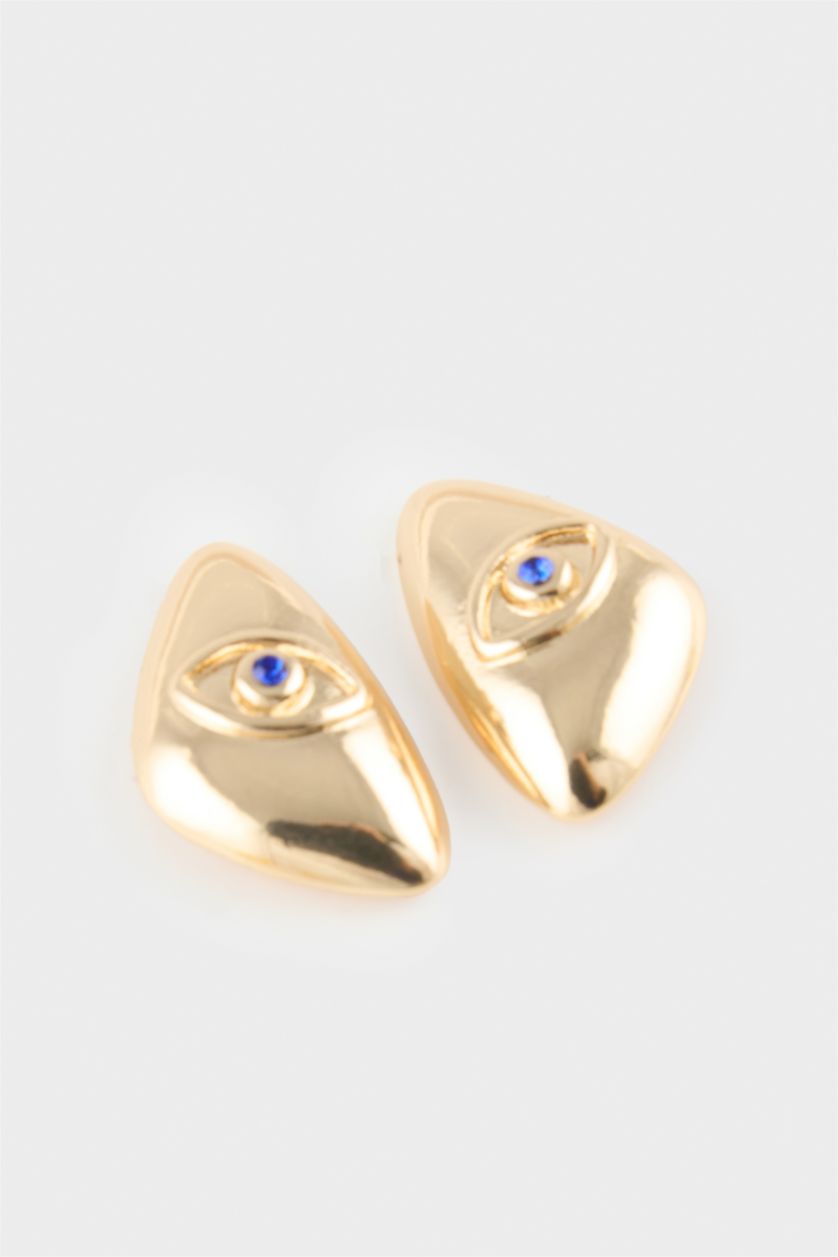Kadın Altın Kadın Nazar Temalı Gold Küpe