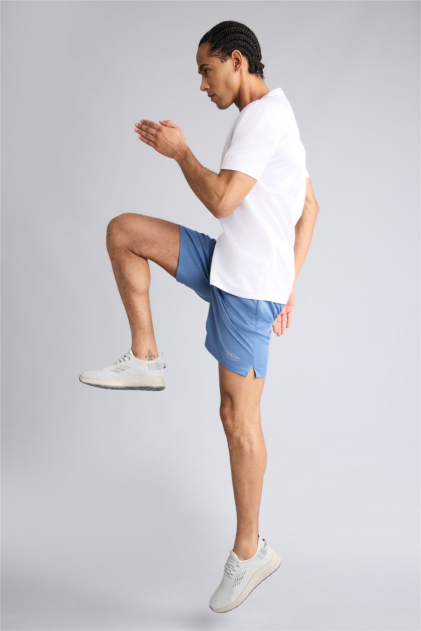 Мужчины Темно-голубой Спортивные шорты Slim Fit