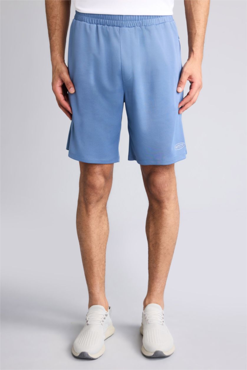 Мужчины Темно-голубой Спортивные шорты Slim Fit