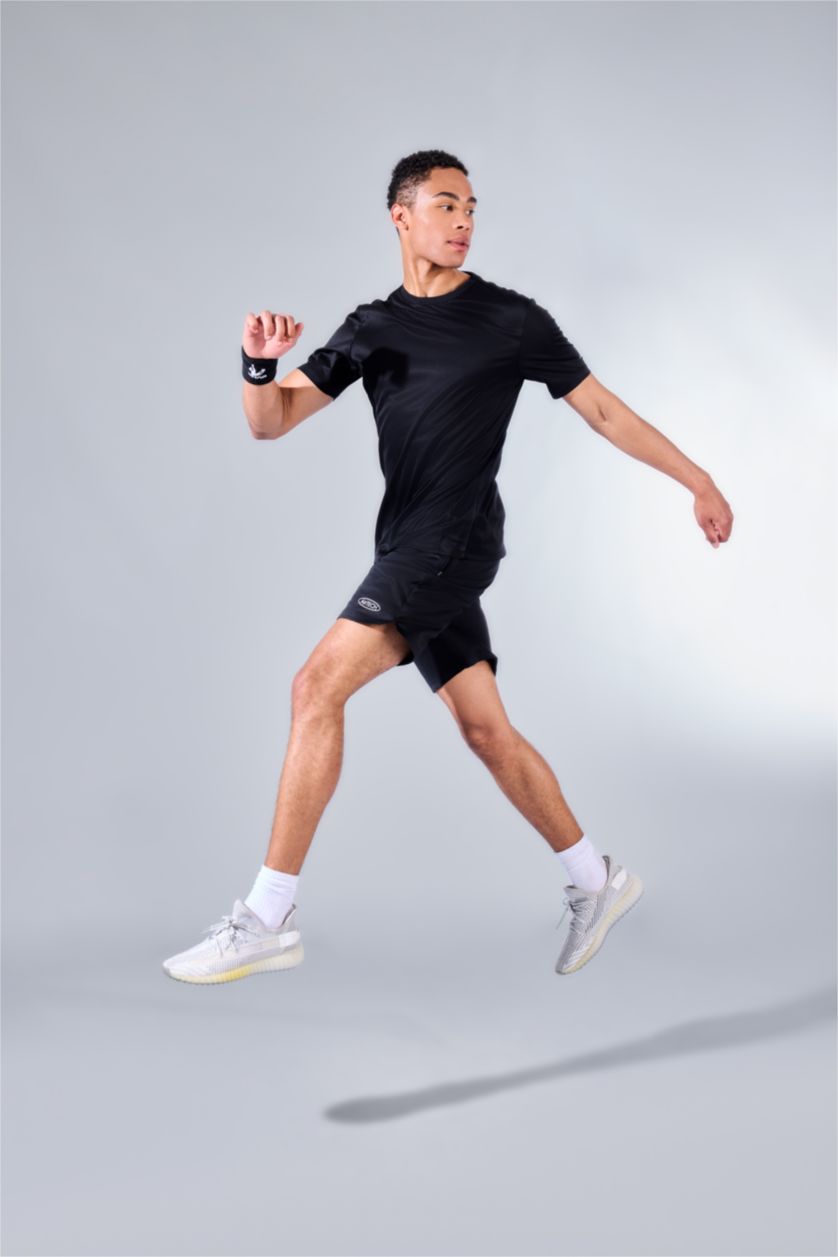 Мужчины Черный Спортивные шорты Slim Fit