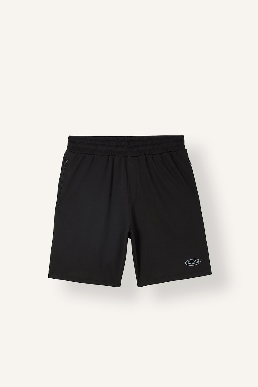 MAN Black Slim Fit Sports Shorts
