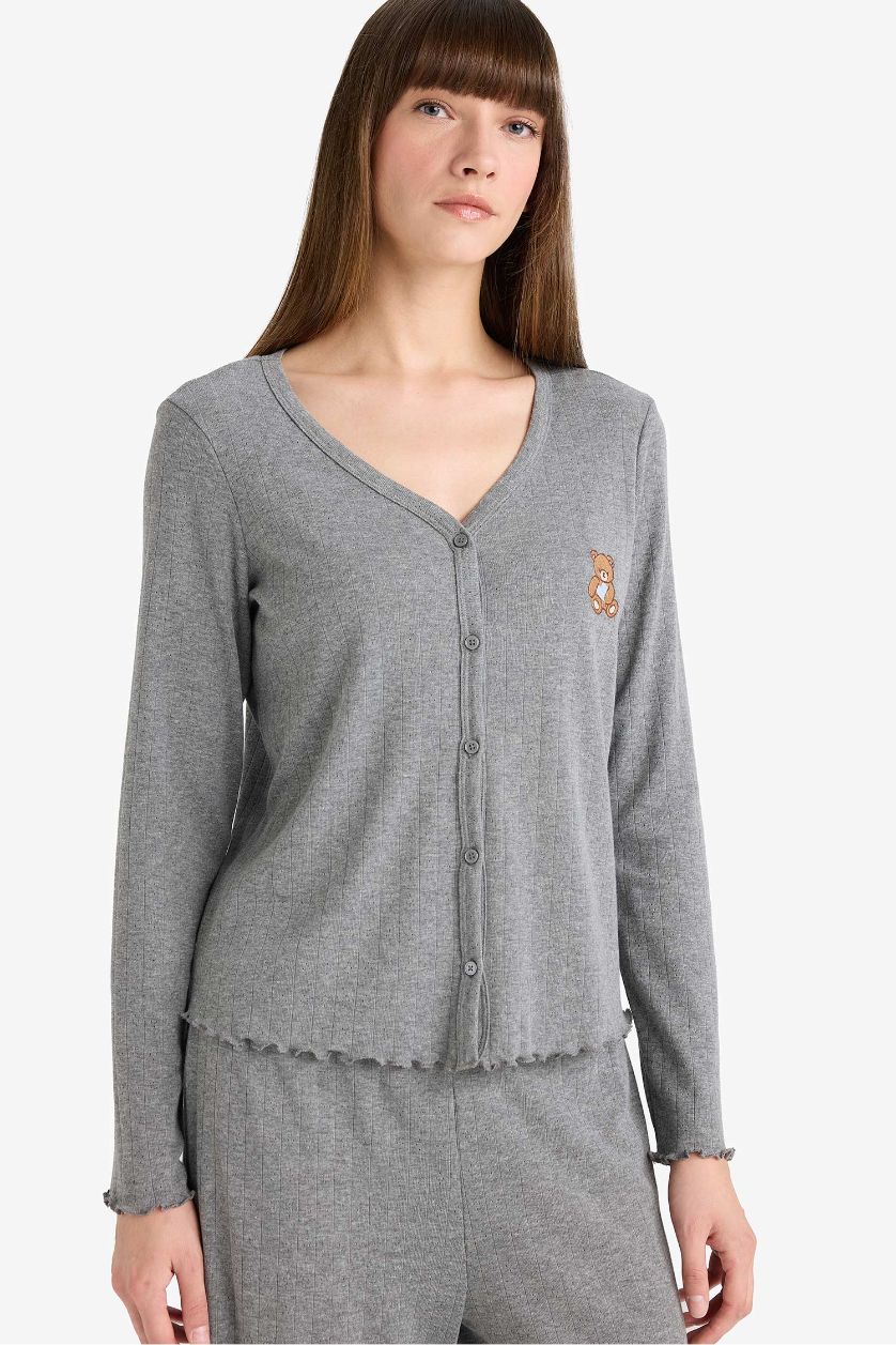 WOMAN Anthracite Fall in Love Regular Fit Top Bottoms 2 Piece Pajama Set