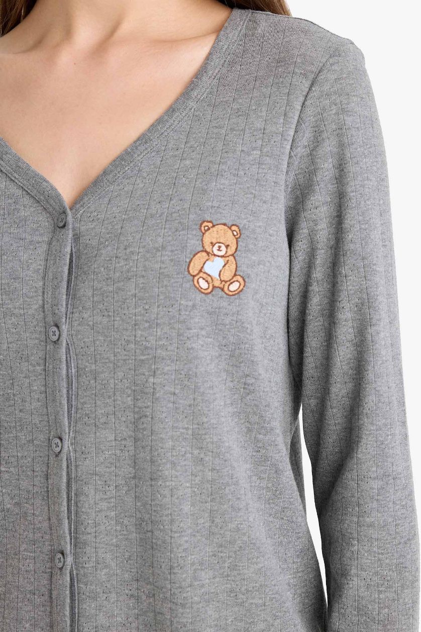 WOMAN Anthracite Fall in Love Regular Fit Top Bottoms 2 Piece Pajama Set