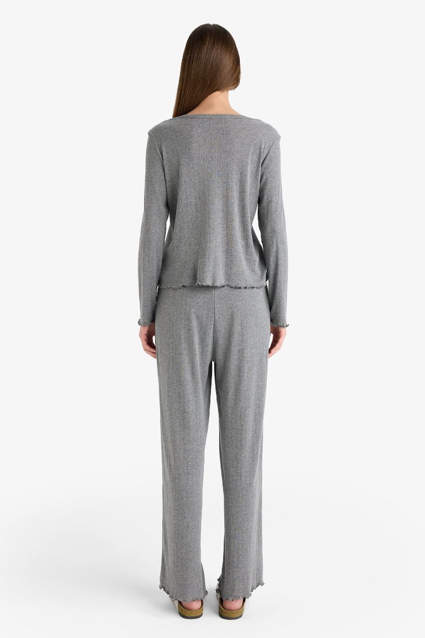 WOMAN Anthracite Fall in Love Regular Fit Top Bottoms 2 Piece Pajama Set