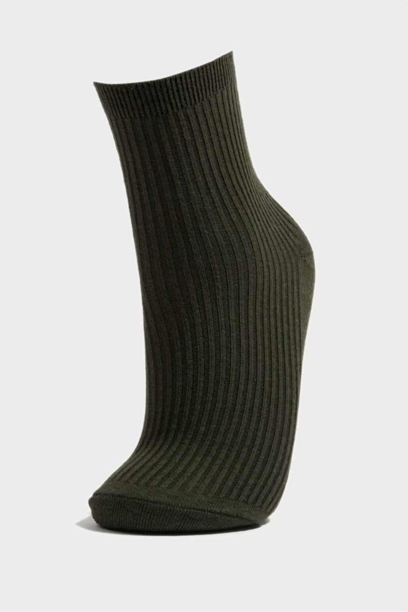 Kız Çocuk - Genç Kız Yeşil 5'li Pamuklu Uzun Çorap Kız Çocuk