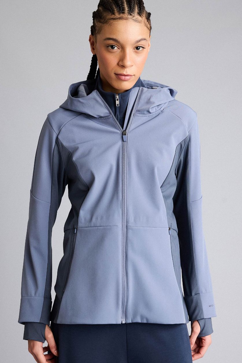 WOMAN Light Indigo Water Repellent Slim Fit Puffer Jacket