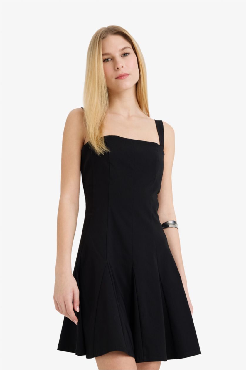 WOMAN Black Strappy Mini Dress