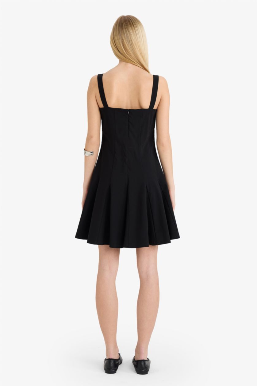 WOMAN Black Strappy Mini Dress