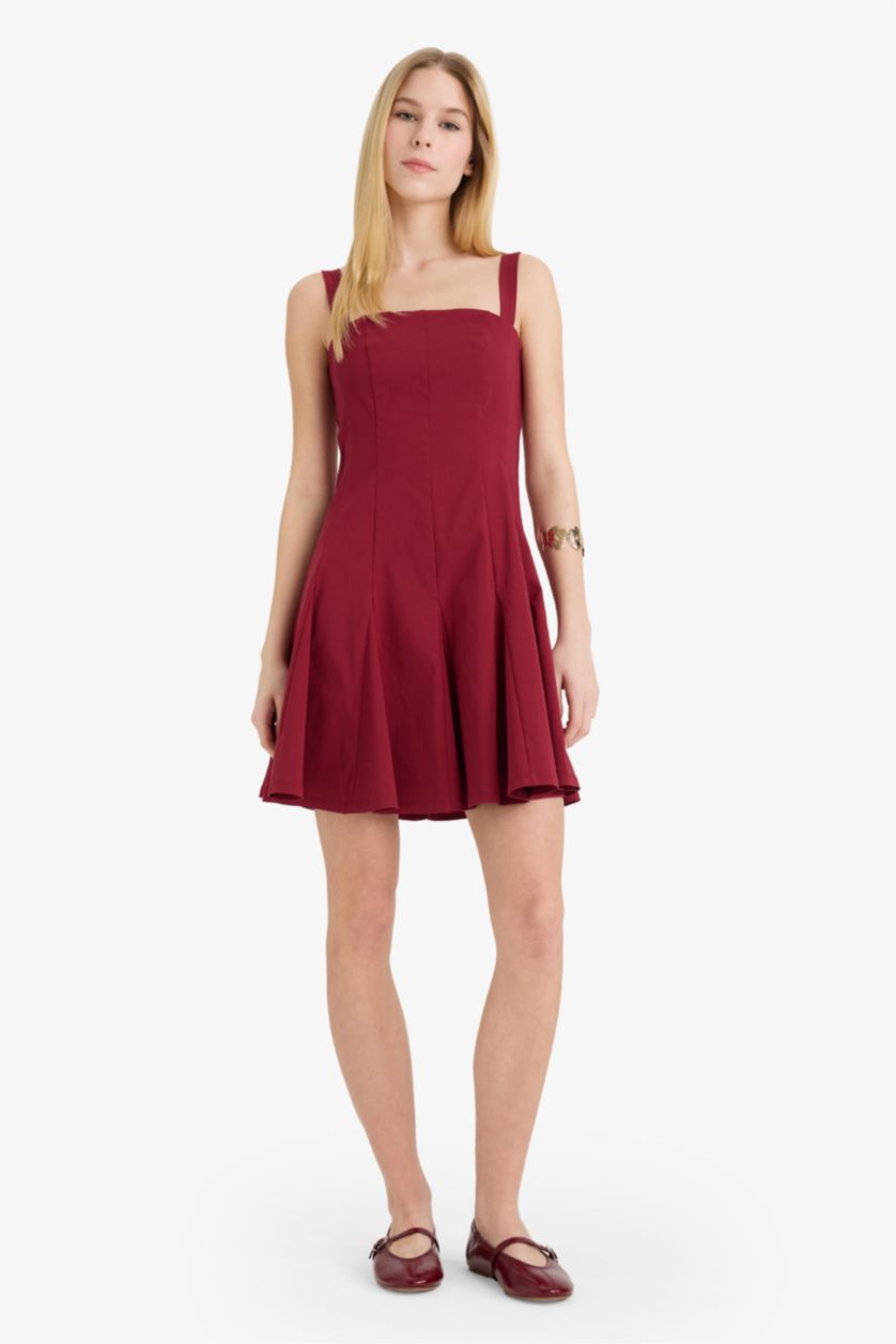 WOMAN Bordeaux Strappy Mini Dress