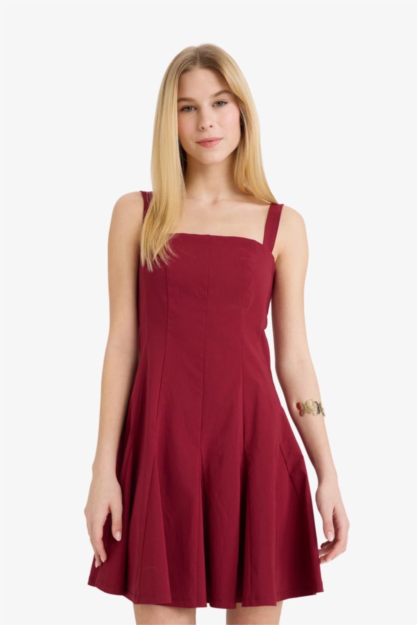 WOMAN Bordeaux Strappy Mini Dress