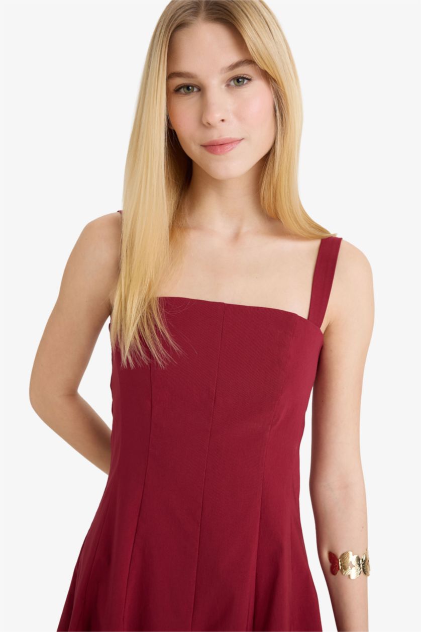 WOMAN Bordeaux Strappy Mini Dress
