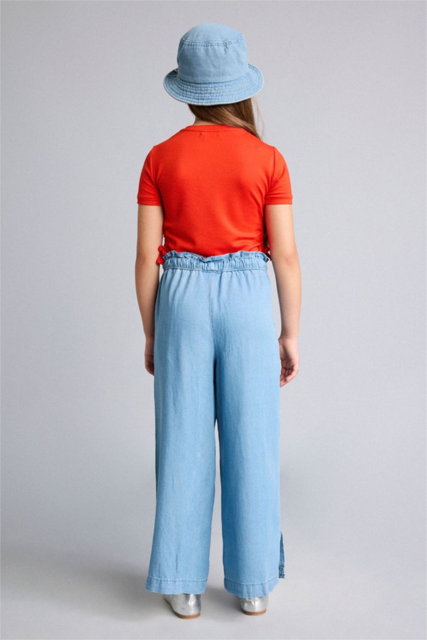 Kız Çocuk - Genç Kız Açık Mavi Culotte Jean Pantolon Kız Çocuk