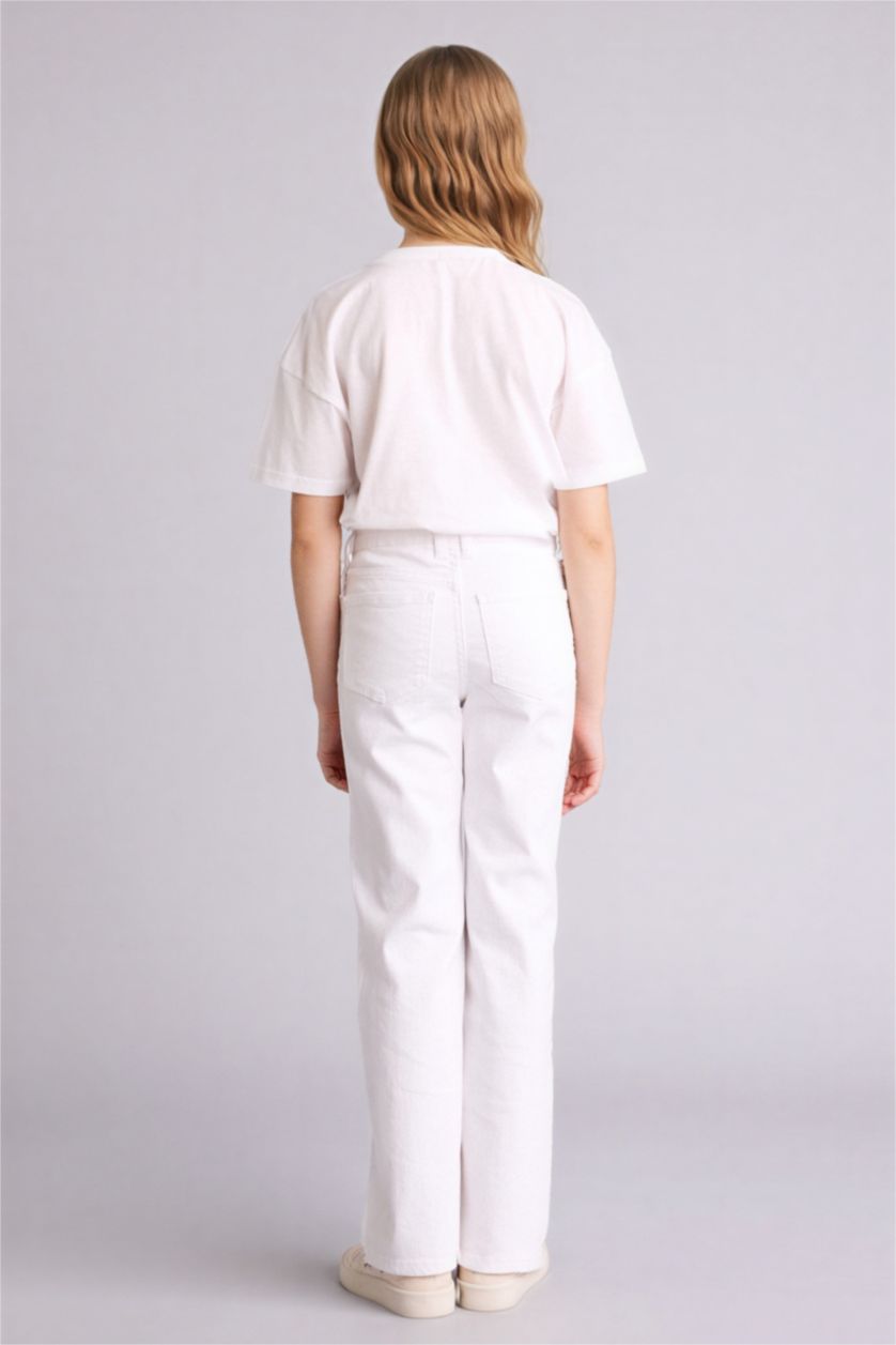 Girls & Teens White Flare Denim Trousers