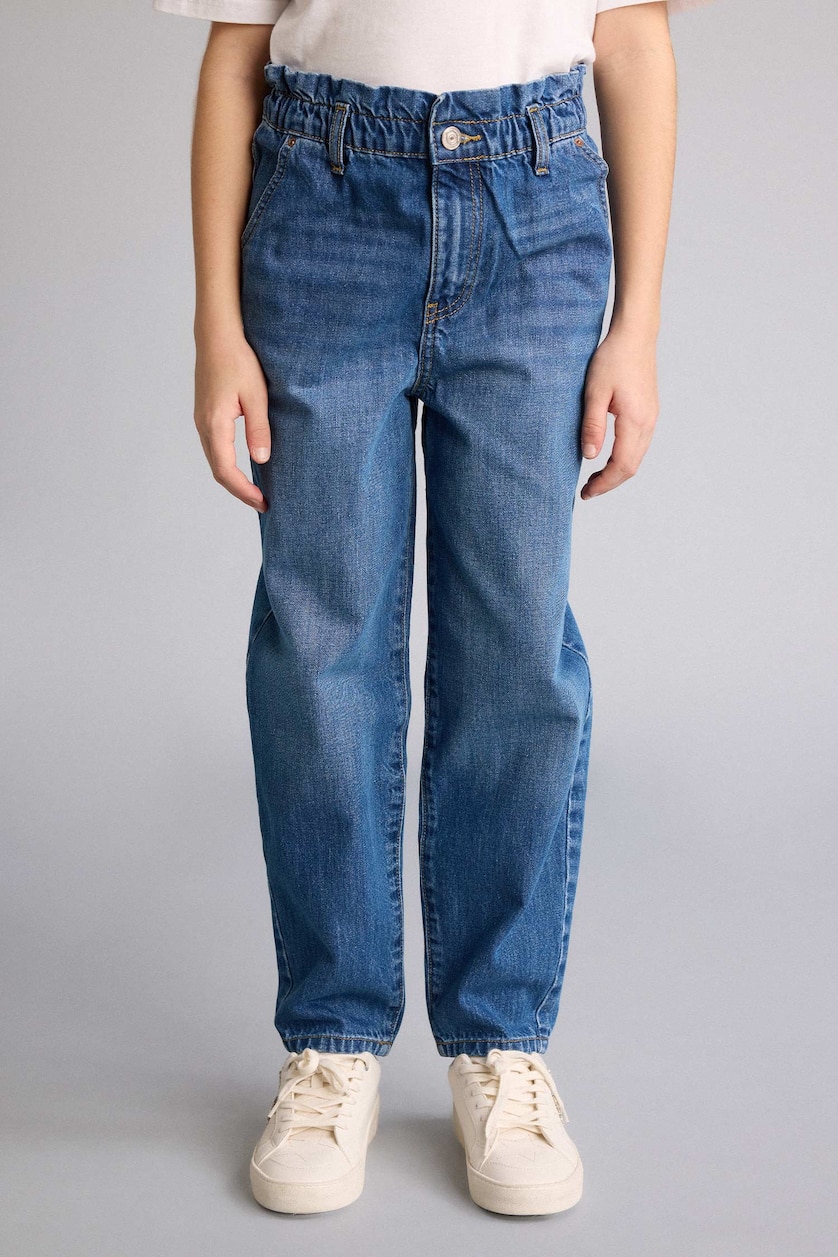 Girls & Teens Blue Girl Paperbag Jeans