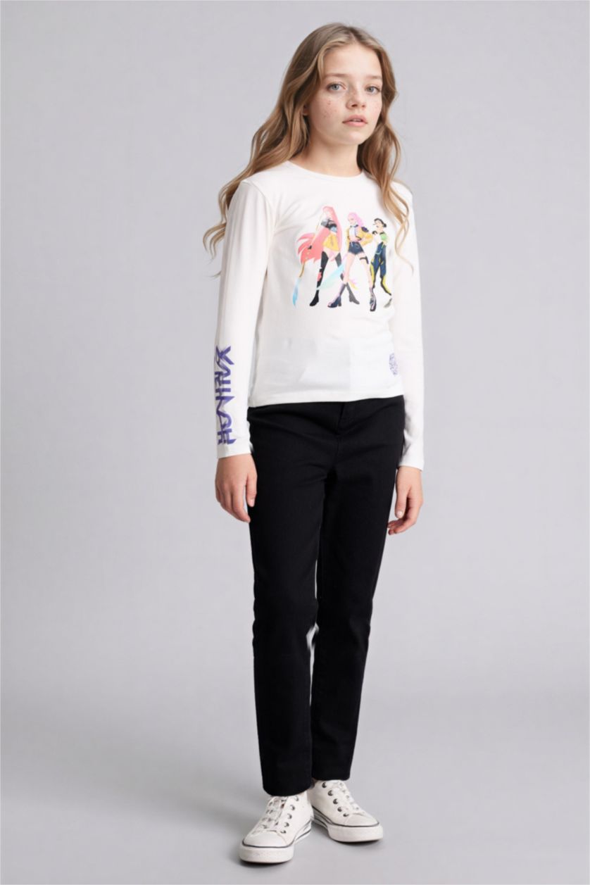 بنات أسود بنطرون جينز سكيني فيت برجل ضيق