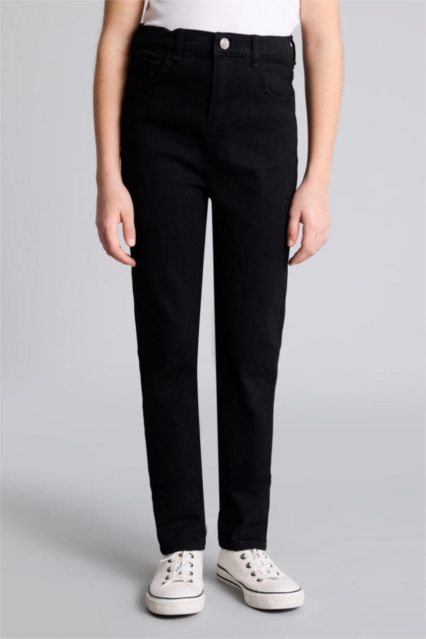 بنات أسود بنطرون جينز سكيني فيت برجل ضيق