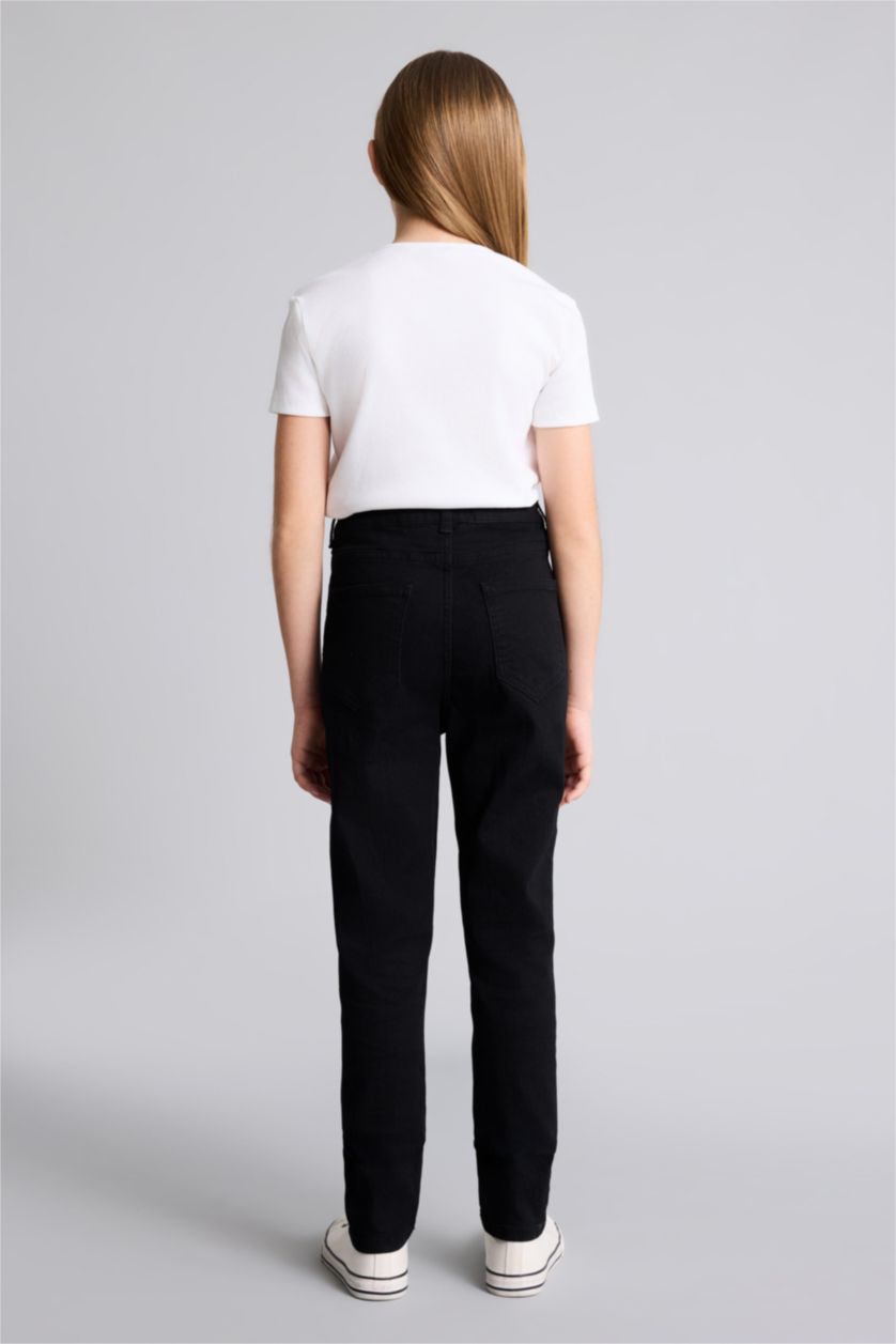 بنات أسود بنطرون جينز سكيني فيت برجل ضيق