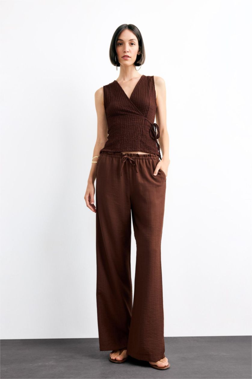 Woman Brown Slim Fit Tank Top