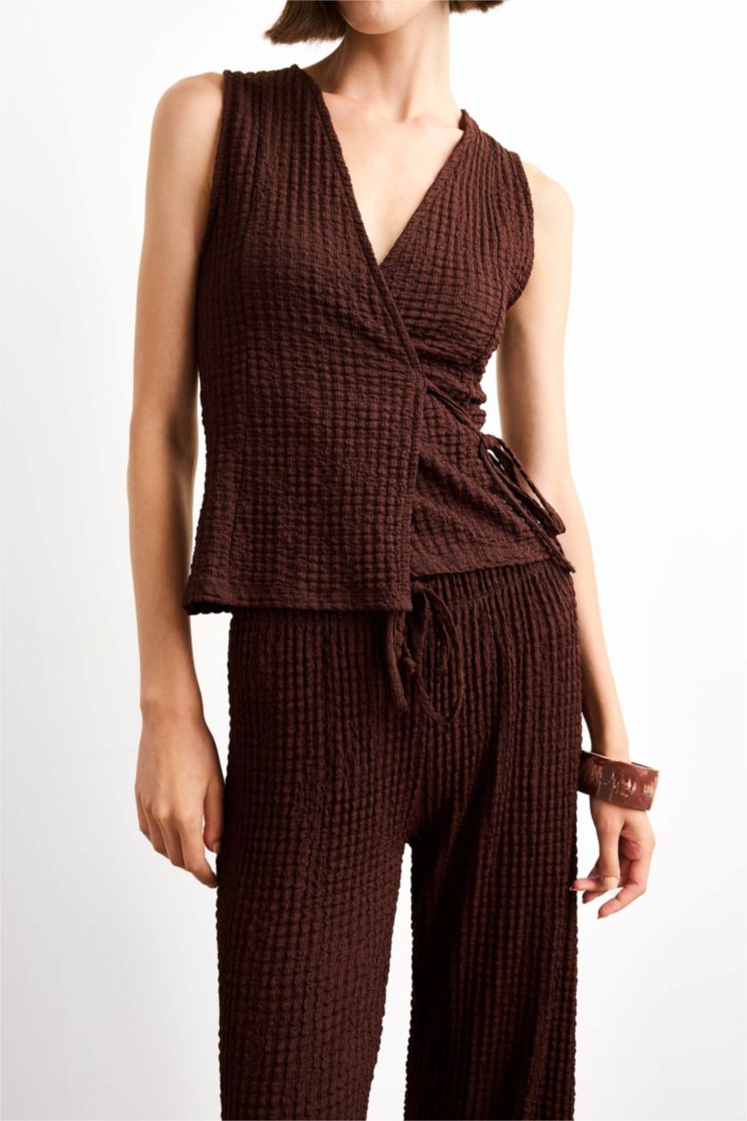 Woman Brown Slim Fit Tank Top