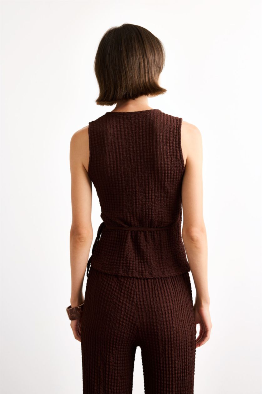 Woman Brown Slim Fit Tank Top