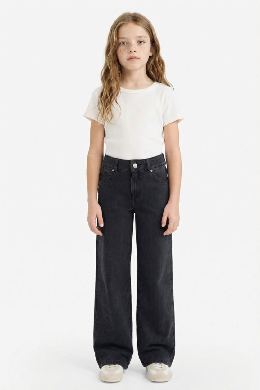 Қыздар Және Жасөспірімдер Антрацит Қыздарға 90-шы жылдардағы кең аяқ Шалбар