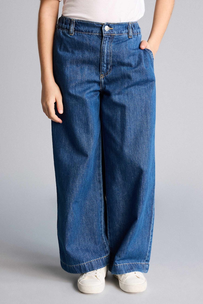Girls & Teens Blue Girl Wide Leg Jeans