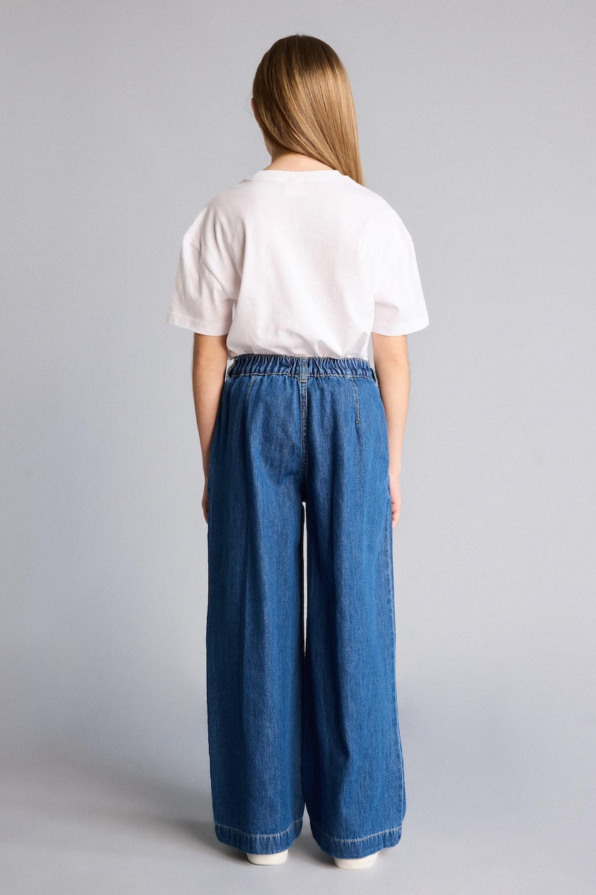 Girls & Teens Blue Girl Wide Leg Jeans