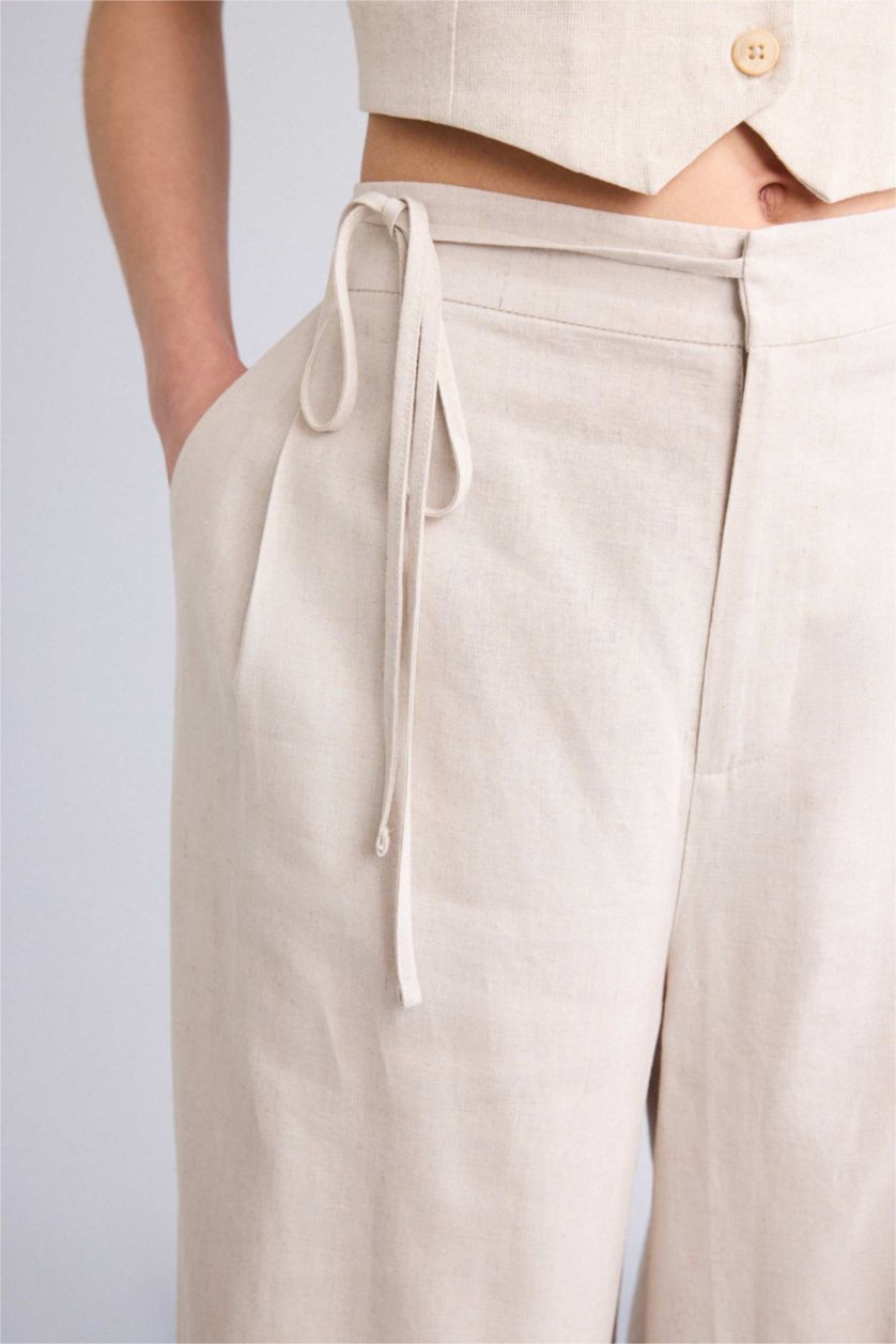 Әйелдерге экру кең аяқ зығыр қоспасы Шалбар