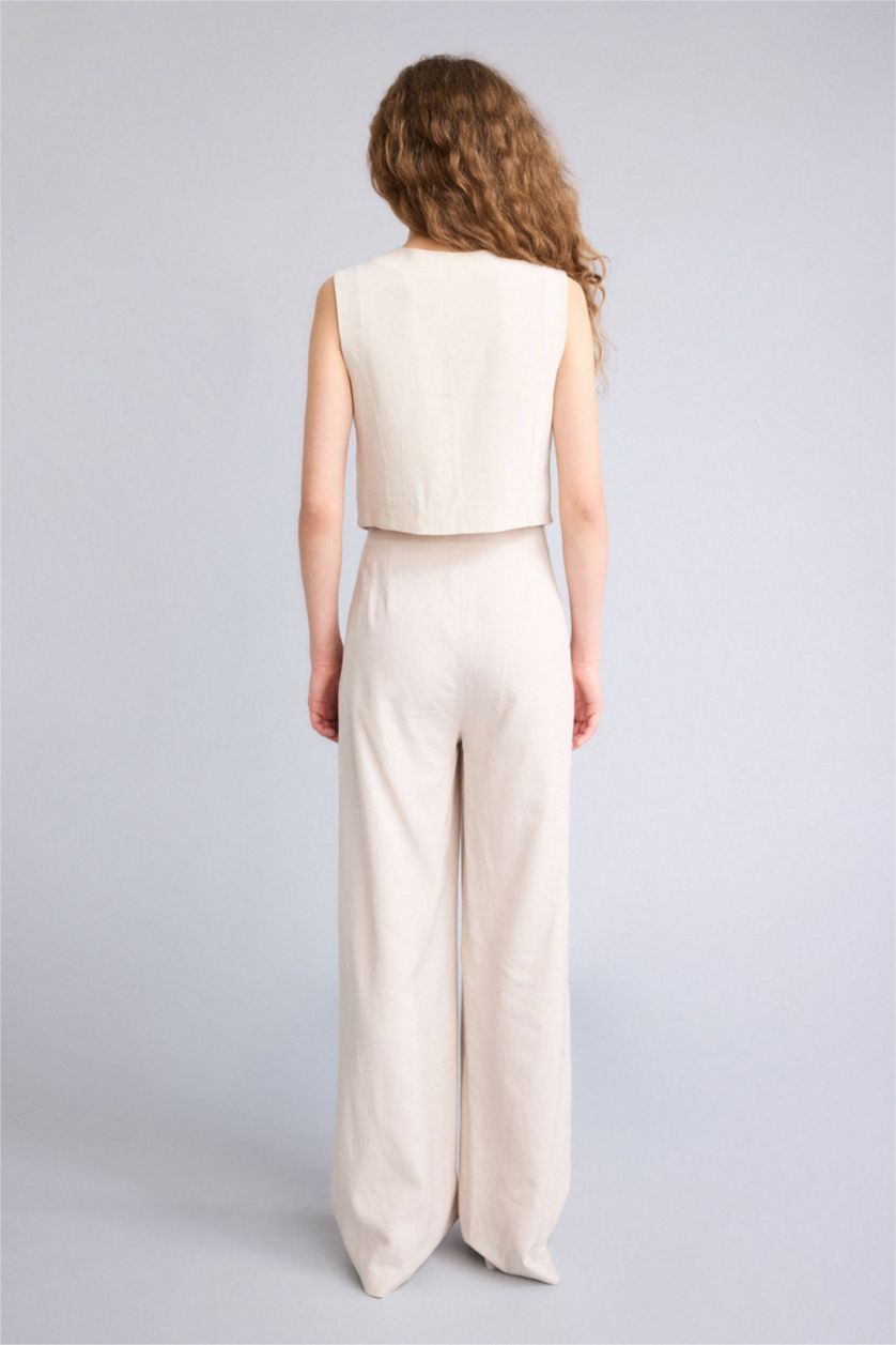 Әйелдерге экру кең аяқ зығыр қоспасы Шалбар