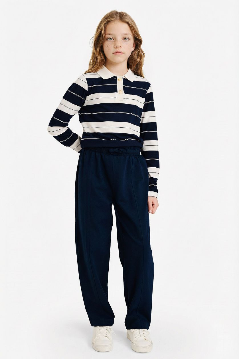 بنات كحلي بنطرون بناتي باريل فيت برجل واسع