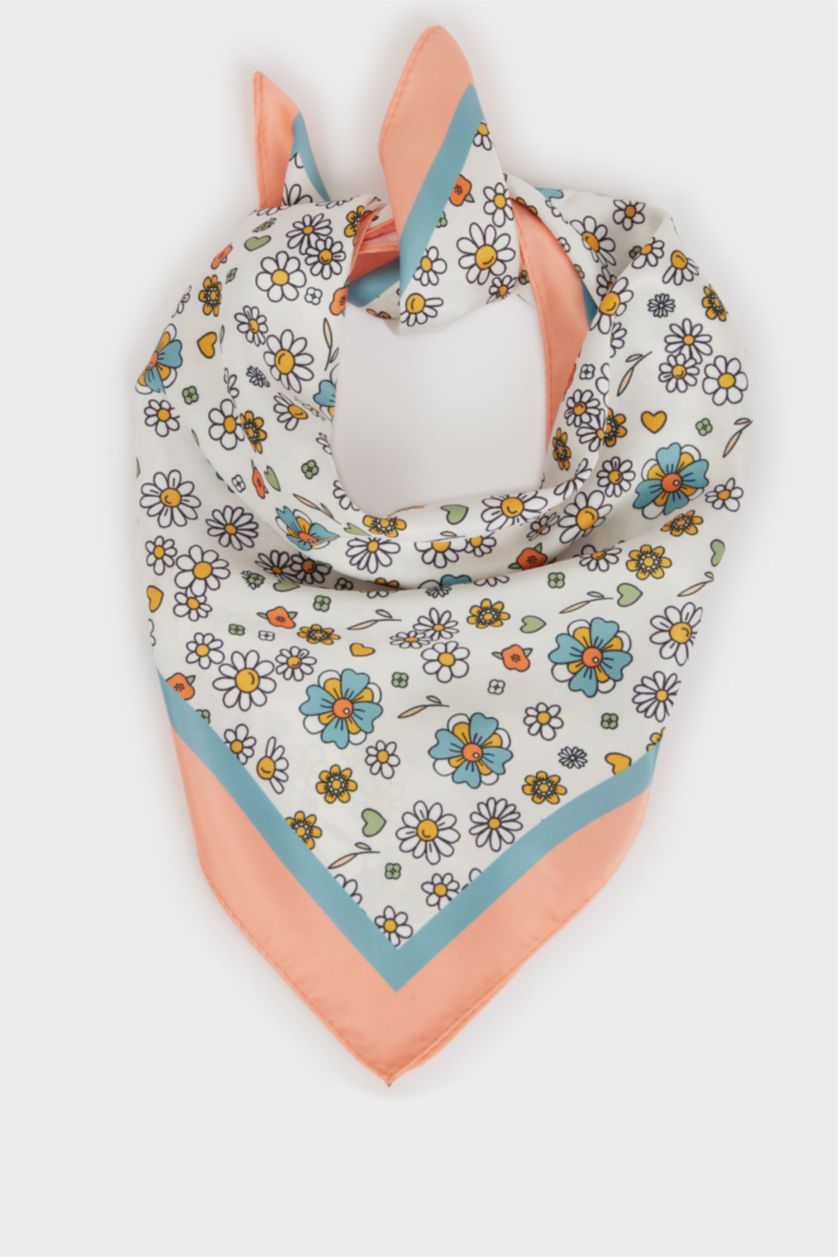 Girls & Teens Light Salmon Girl Printed Foulard