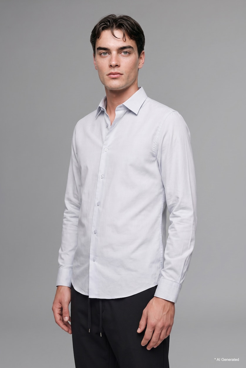 Ерлер Ашық Көк Modern Fit жейде