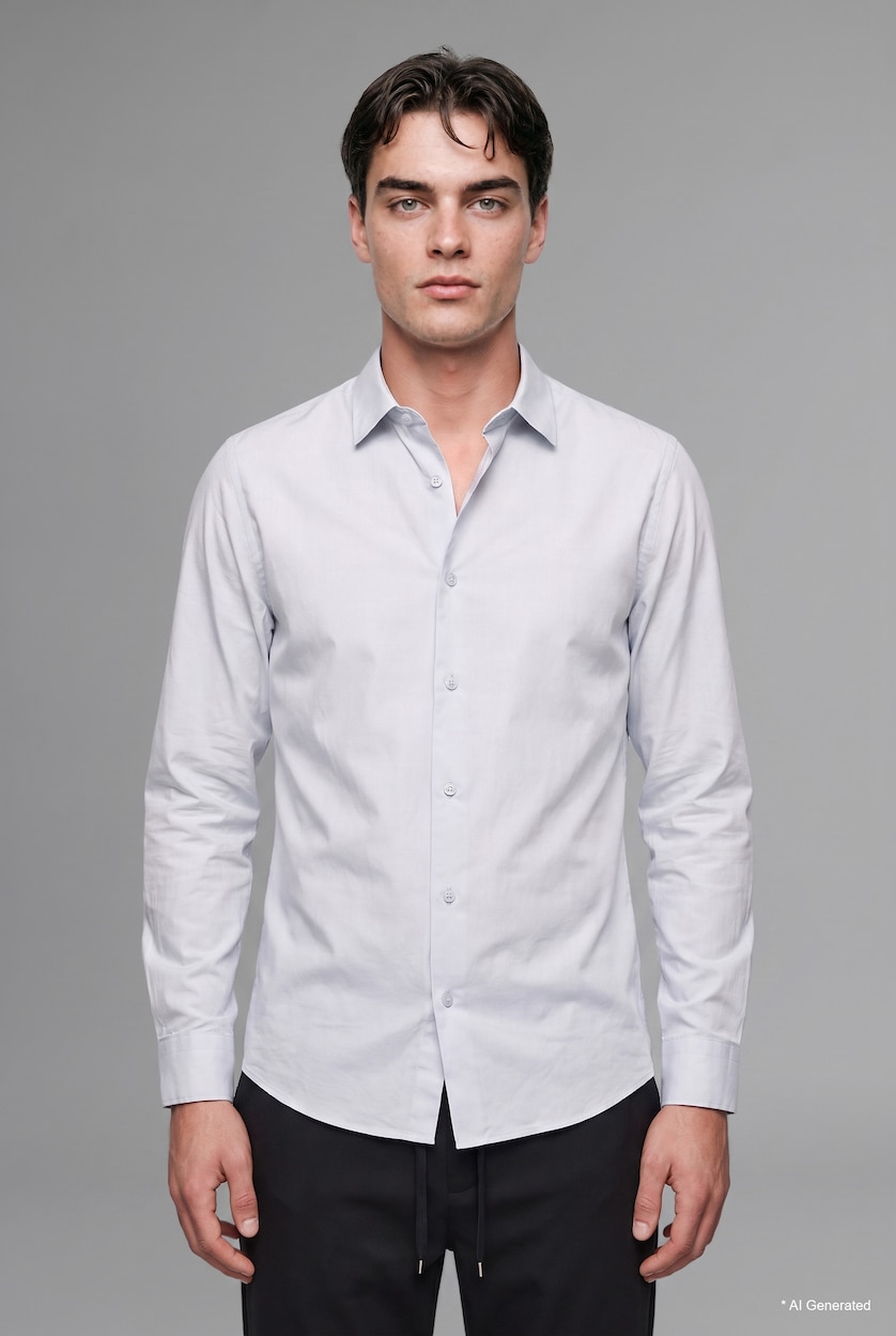 Ерлер Ашық Көк Modern Fit жейде