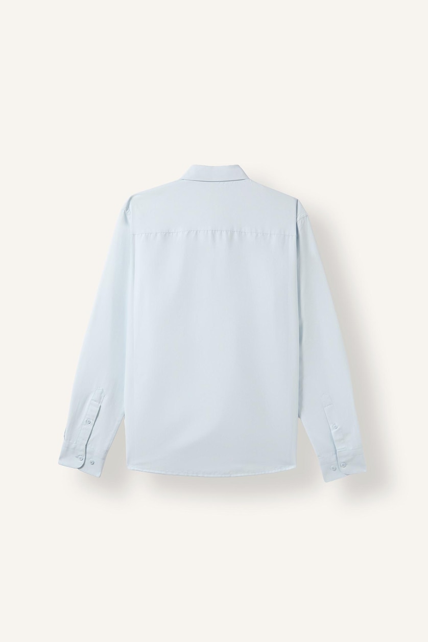 MAN Light Blue Modern Fit Polo Neck Long Sleeve Shirt