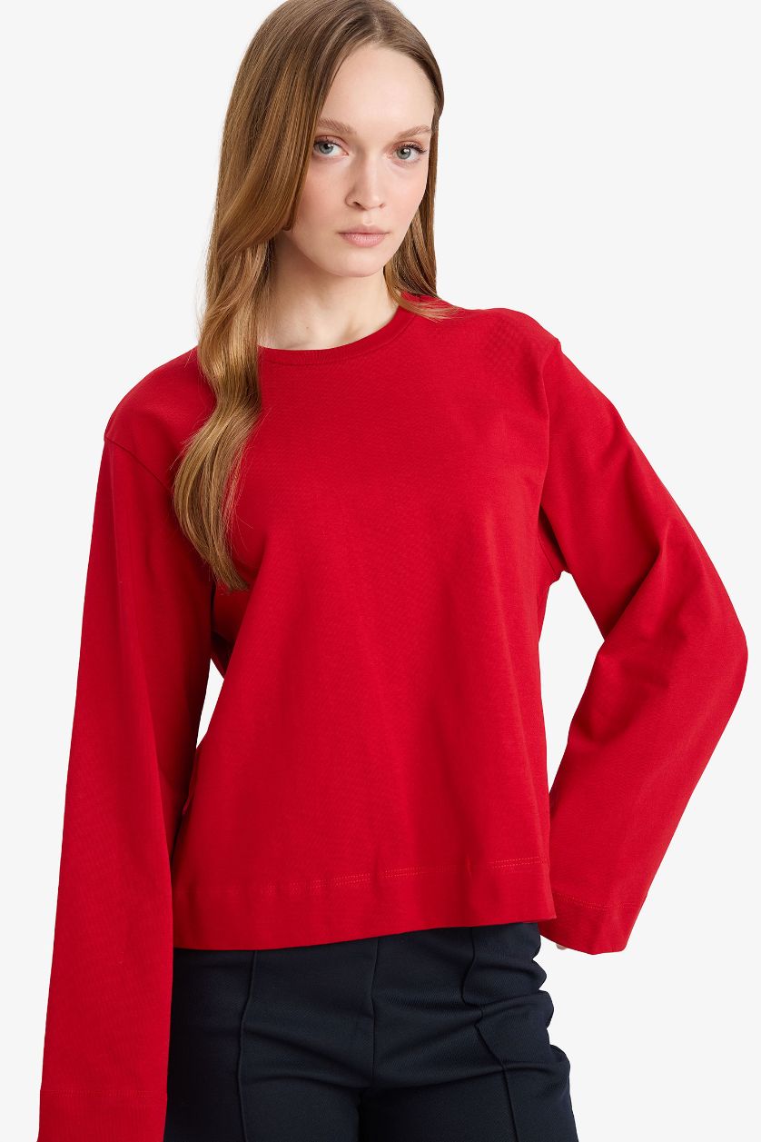 Woman Red Regular Fit T-Shirt Tunic