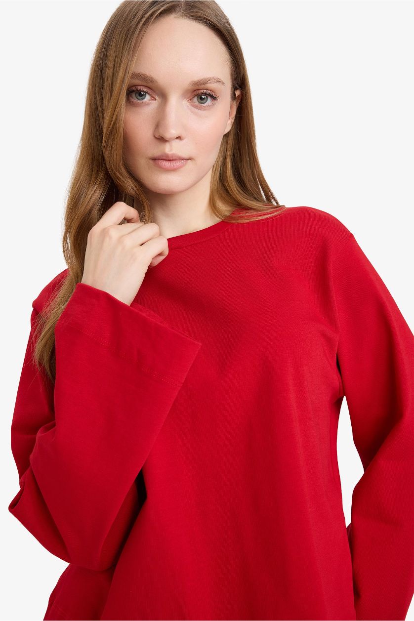 Woman Red Regular Fit T-Shirt Tunic