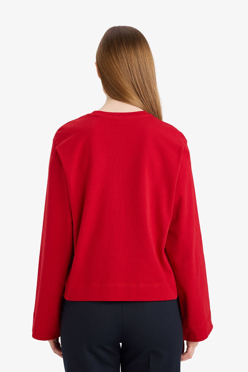 Woman Red Regular Fit T-Shirt Tunic