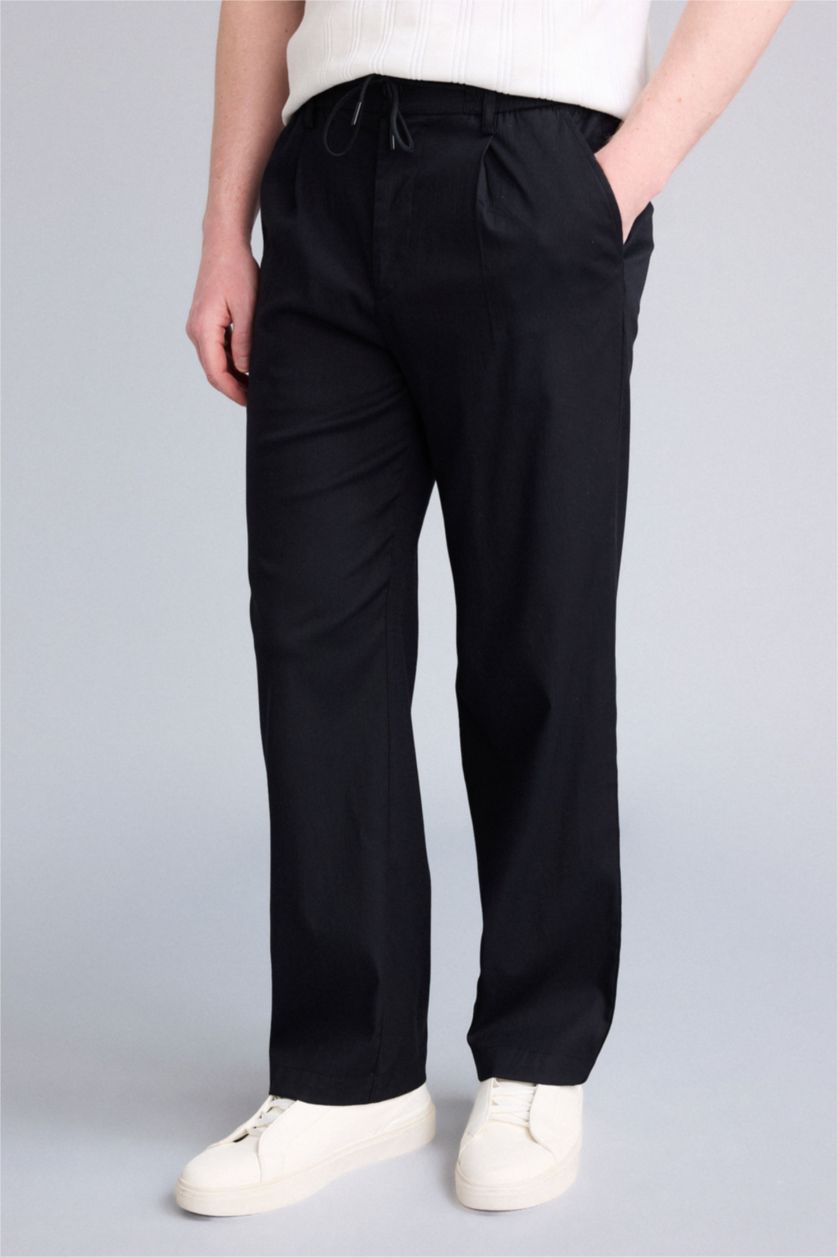 MAN Black Straight Fit Trousers